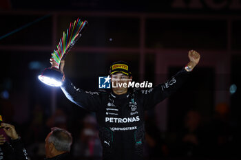 2024-11-24 - podium RUSSELL George (gbr), Mercedes AMG F1 Team W15, portrait during the Formula 1 Heineken Silver Las Vegas Grand Prix 2024, 22th round of the 2024 Formula One World Championship from November 21 to 23, 2024 on the Las Vegas Strip Circuit, in Las Vegas, United States of America - F1 - LAS VEGAS GRAND PRIX 2024 - FORMULA 1 - MOTORS