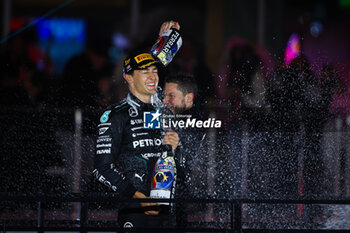 2024-11-24 - podium RUSSELL George (gbr), Mercedes AMG F1 Team W15, portrait during the Formula 1 Heineken Silver Las Vegas Grand Prix 2024, 22th round of the 2024 Formula One World Championship from November 21 to 23, 2024 on the Las Vegas Strip Circuit, in Las Vegas, United States of America - F1 - LAS VEGAS GRAND PRIX 2024 - FORMULA 1 - MOTORS