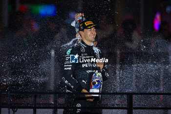 2024-11-24 - podium RUSSELL George (gbr), Mercedes AMG F1 Team W15, portrait during the Formula 1 Heineken Silver Las Vegas Grand Prix 2024, 22th round of the 2024 Formula One World Championship from November 21 to 23, 2024 on the Las Vegas Strip Circuit, in Las Vegas, United States of America - F1 - LAS VEGAS GRAND PRIX 2024 - FORMULA 1 - MOTORS