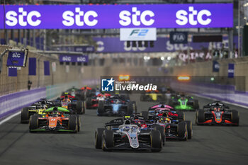 2024-03-06 - 17 ARON Paul (est), Hitech Pulse-Eigt, Dallara F2 2024, action, start, depart, during the 2nd round of the 2024 FIA Formula 2 Championship from March 7 to 9, 2024 on the Jeddah Corniche Circuit, in Jeddah, Saudi Arabia - AUTO - FORMULA 2 2024 - JEDDAH - FORMULA 2 - MOTORS