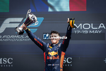 2024-05-19 - Podium, HADJAR Isack (fra), Campos Racing, Dallara F2 2024, portrait during the 4th round of the 2024 FIA Formula 2 Championship from May 17 to 19, 2024 on the Autodromo Enzo e Dino Ferrari, in Imola, Italy - AUTO - FORMULA 2 2024 - IMOLA - FORMULA 2 - MOTORS