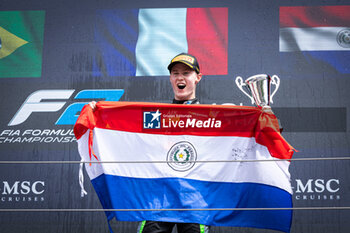 2024-05-19 - Podium, DURKSEN Joshua (pry), PHM AIX Racing, Dallara F2 2024, portrait during the 4th round of the 2024 FIA Formula 2 Championship from May 17 to 19, 2024 on the Autodromo Enzo e Dino Ferrari, in Imola, Italy - AUTO - FORMULA 2 2024 - IMOLA - FORMULA 2 - MOTORS