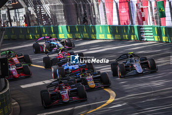 2024-05-26 - 22 VERSCHOOR Richard (nld), Trident, Dallara F2 2024, 20 HADJAR Isack (fra), Campos Racing, Dallara F2 2024 and 17 ARON Paul (est), Hitech Pulse-Eigt, Dallara F2 2024, action, start, depart, during the 5th round of the 2024 FIA Formula 2 Championship from May 23 to 26, 2024 on the Circuit de Monaco, in Monaco - AUTO - FORMULA 2 2024 - MONACO - FORMULA 2 - MOTORS