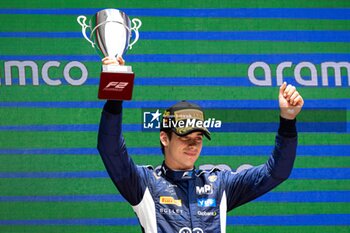 2024-06-23 - COLAPINTO Franco (arg), MP Motorsport, Dallara F2 2024, portrait, podium during the 6th round of the 2024 FIA Formula 2 Championship from June 21 to 23, 2024 on the Circuit de Barcelona-Catalunya, in Montmeló, Spain - AUTO - FORMULA 2 2024 - BARCELONA - FORMULA 2 - MOTORS