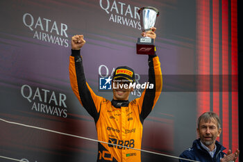 2024-07-06 - BORTOLETO Gabriel (bra), Invicta Racing, Dallara F2 2024, portrait, podium during the 8th round of the 2024 FIA Formula 2 Championship from July 5 to 7, 2024 on the Silverstone Circuit, in Silverstone, United Kingdom - AUTO - FORMULA 2 2024 - SILVERSTONE - FORMULA 2 - MOTORS