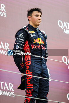 2024-07-07 - HADJAR Isack (fra), Campos Racing, Dallara F2 2024, portrait podium during the 8th round of the 2024 FIA Formula 2 Championship from July 5 to 7, 2024 on the Silverstone Circuit, in Silverstone, United Kingdom - AUTO - FORMULA 2 2024 - SILVERSTONE - FORMULA 2 - MOTORS