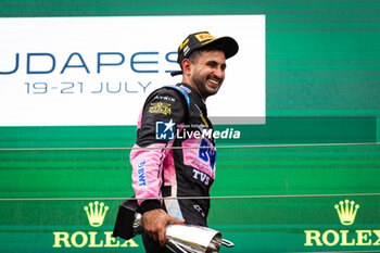 2024-07-20 - MAINI Kush (ind), Invicta Racing, Dallara F2 2024, portrait, podium during the 9th round of the 2024 FIA Formula 2 Championship from July 19 to 21, 2024 on the Hungaroring, in Mogyorod, Hungary - AUTO - FORMULA 2 2024 - HUNGARORING - FORMULA 2 - MOTORS