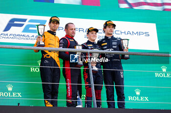 2024-07-28 - CRAWFORD Jak (usa), DAMS Lucas Oil, Dallara F2 2024, portrait BORTOLETO Gabriel (bra), Invicta Racing, Dallara F2 2024, portrait HADJAR Isack (fra), Campos Racing, Dallara F2 2024, portrait podium during the 10th round of the 2024 FIA Formula 2 Championship from July 26 to 28, 2024 on the Circuit de Spa-Francorchamps, in Stavelot, Belgium - AUTO - FORMULA 2 2024 - SPA-FRANCORCHAMPS - FORMULA 2 - MOTORS