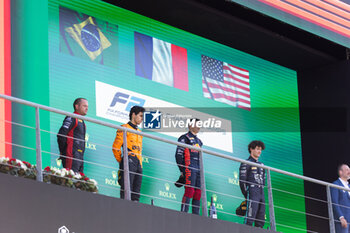 2024-07-28 - HADJAR Isack (fra), Campos Racing, Dallara F2 2024, BORTOLETO Gabriel (bra), Invicta Racing, Dallara F2 2024, CRAWFORD Jak (usa), DAMS Lucas Oil, Dallara F2 2024, portrait podium during the 10th round of the 2024 FIA Formula 2 Championship from July 26 to 28, 2024 on the Circuit de Spa-Francorchamps, in Stavelot, Belgium - AUTO - FORMULA 2 2024 - SPA-FRANCORCHAMPS - FORMULA 2 - MOTORS