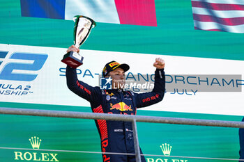 2024-07-28 - HADJAR Isack (fra), Campos Racing, Dallara F2 2024, portrait podium during the 10th round of the 2024 FIA Formula 2 Championship from July 26 to 28, 2024 on the Circuit de Spa-Francorchamps, in Stavelot, Belgium - AUTO - FORMULA 2 2024 - SPA-FRANCORCHAMPS - FORMULA 2 - MOTORS