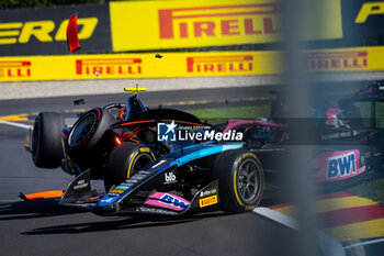 2024-07-28 - 01 MARTINS Victor (fra), ART Grand Prix, Dallara F2 2024, action, crash, accident, during the 10th round of the 2024 FIA Formula 2 Championship from July 26 to 28, 2024 on the Circuit de Spa-Francorchamps, in Stavelot, Belgium - AUTO - FORMULA 2 2024 - SPA-FRANCORCHAMPS - FORMULA 2 - MOTORS