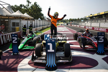 2024-09-01 - BORTOLETO Gabriel (bra), Invicta Racing, Dallara F2 2024, portrait celebrates his victory during the 11th round of the 2024 FIA Formula 2 Championship from August 30 to September 1, 2024 on the Autodromo Nazionale Monza, in Monza, Italy - AUTO - FORMULA 2 2024 - MONZA - FORMULA 2 - MOTORS