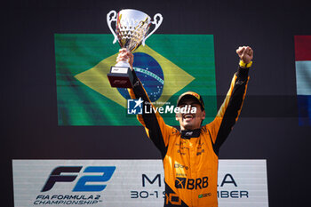 2024-09-01 - BORTOLETO Gabriel (bra), Invicta Racing, Dallara F2 2024, portrait, podium during the 11th round of the 2024 FIA Formula 2 Championship from August 30 to September 1, 2024 on the Autodromo Nazionale Monza, in Monza, Italy - AUTO - FORMULA 2 2024 - MONZA - FORMULA 2 - MOTORS