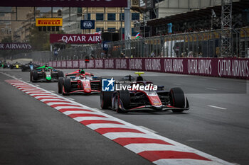 2024-09-14 - 23 MANSELL Christian (aus), Trident, Dallara F2 2024, action and 03 MINI Gabriele (ita), Prema Racing, Dallara F2 2024, action during the 12th round of the 2024 FIA Formula 2 Championship from September 13 to 15, 2024 on the Baku City Circuit, in Baku, Azerbaijan - AUTO - FORMULA 2 2024 - BAKU - FORMULA 2 - MOTORS