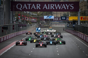 2024-09-14 - Start of the sprint race, departure 23 MANSELL Christian (aus), Trident, Dallara F2 2024, action during the 12th round of the 2024 FIA Formula 2 Championship from September 13 to 15, 2024 on the Baku City Circuit, in Baku, Azerbaijan - AUTO - FORMULA 2 2024 - BAKU - FORMULA 2 - MOTORS