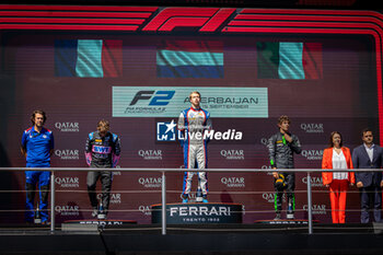 2024-09-15 - MARTINS Victor (fra), ART Grand Prix, Dallara F2 2024, portrait, VERSCHOOR Richard (nld), Trident, Dallara F2 2024, portrait, ANTONELLI Andrea Kimi (ita), Prema Racing, Dallara F2 2024, portrait during the 12th round of the 2024 FIA Formula 2 Championship from September 13 to 15, 2024 on the Baku City Circuit, in Baku, Azerbaijan - AUTO - FORMULA 2 2024 - BAKU - FORMULA 2 - MOTORS