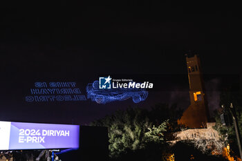 2024-01-27 - Drone show during the 2024 Diriyah E-Prix, 2nd meeting of the 2023-24 ABB FIA Formula E World Championship, on the Riyadh Street Circuit from January 25 to 27, in Diriyah, Saudi Arabia - 2024 FORMULA E DIRIYAH E-PRIX - FORMULA E - MOTORS