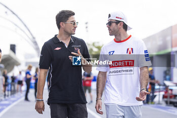 2024-03-14 - EVANS Mitch (nzl), Jaguar TCS Racing, Jaguar I-Type 6, NATO Norman (fra), Andretti Global, Porsche 99X Electric, portrait during the 2024 Sao Paulo ePrix, 3rd meeting of the 2023-24 ABB FIA Formula E World Championship, on the Sao Paulo Street Circuit from March 24 to 26, 2024 in Sao Paulo, Brazil - 2024 FORMULA E SAO PAULO EPRIX - FORMULA E - MOTORS