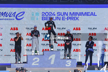 2024-05-12 - DA COSTA Antonio Felix (prt), TAG HEUER Porsche Formula E Team, Porsche 99X Electric, portrait CASSIDY Nick (nzl), Jaguar TCS Racing, Jaguar I-Type 6, portrait ROWLAND Oliver (gbr), Nissan Formula E Team, Nissan e-4ORCE 04, portrait podium, during the 2024 Berlin ePrix, 7th meeting of the 2023-24 ABB FIA Formula E World Championship, on the Tempelhof Airport Street Circuit from May 10 to 12, 2024 in Berlin, Germany - 2024 FORMULA E BERLIN EPRIX - FORMULA E - MOTORS