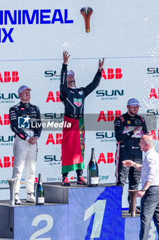 2024-05-12 - DA COSTA Antonio Felix (prt), TAG HEUER Porsche Formula E Team, Porsche 99X Electric, CASSIDY Nick (nzl), Jaguar TCS Racing, Jaguar I-Type 6, ROWLAND Oliver (gbr), Nissan Formula E Team, Nissan e-4ORCE 04, podium, portrait during the 2024 Berlin ePrix, 7th meeting of the 2023-24 ABB FIA Formula E World Championship, on the Tempelhof Airport Street Circuit from May 10 to 12, 2024 in Berlin, Germany - 2024 FORMULA E BERLIN EPRIX - FORMULA E - MOTORS