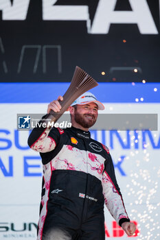 2024-05-12 - ROWLAND Oliver (gbr), Nissan Formula E Team, Nissan e-4ORCE 04, portrait at the podium during the 2024 Berlin ePrix, 7th meeting of the 2023-24 ABB FIA Formula E World Championship, on the Tempelhof Airport Street Circuit from May 10 to 12, 2024 in Berlin, Germany - 2024 FORMULA E BERLIN EPRIX - FORMULA E - MOTORS