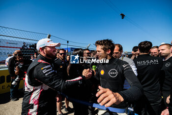 2024-05-12 - ROWLAND Oliver (gbr), Nissan Formula E Team, Nissan e-4ORCE 04, portrait FENESTRAZ Sacha (fra), Nissan Formula E Team, Nissan e-4ORCE 04, portrait at the parc ferme during the 2024 Berlin ePrix, 7th meeting of the 2023-24 ABB FIA Formula E World Championship, on the Tempelhof Airport Street Circuit from May 10 to 12, 2024 in Berlin, Germany - 2024 FORMULA E BERLIN EPRIX - FORMULA E - MOTORS