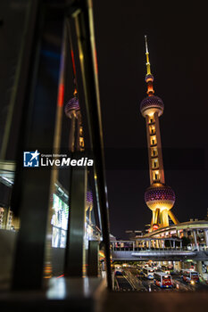 2024-05-21 - The Oriental Pearl Towerduring the 2024 Shanghai ePrix, 8th meeting of the 2023-24 ABB FIA Formula E World Championship, on the Shanghai International Circuit from May 24 to 26, 2024 in Shanghai, China - 2024 FORMULA E SHANGHAI EPRIX - FORMULA E - MOTORS