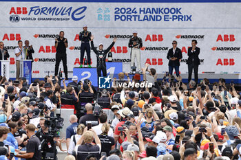 2024-07-01 - DA COSTA Antonio Felix (prt), TAG HEUER Porsche Formula E Team, Porsche 99X Electric, portrait FRIJNS Robin (nld), Envision Racing, Jaguar I-Type 6, portrait EVANS Mitch (nzl), Jaguar TCS Racing, Jaguar I-Type 6, portrait podium, portrait during the 2024 Portland ePrix, 9th meeting of the 2023-24 ABB FIA Formula E World Championship, on the Portland International Raceway from June 28 to 30, 2024 in Portland, United States of America - 2024 FORMULA E PORTLAND EPRIX - FORMULA E - MOTORS