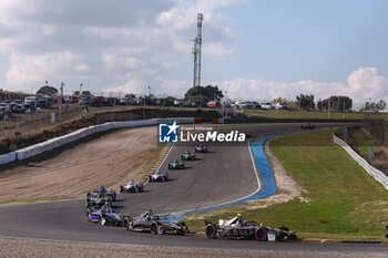 2024-11-07 - Start of the simulation race during the pre-season testing of the 2024-25 ABB FIA Formula E World Championship, on the Circuit del Jarama from November 5 to 8, 2024 in San Sebastián de los Reyes, Spain - 2025 FORMULA E PRE-SEASON TEST - FORMULA E - MOTORS