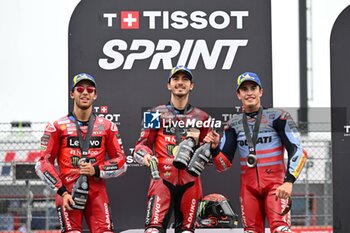 2024-10-05 - Sprint Race for Motul Grand Prix of Japan of MotoGP at Motegi Circuit. October 05, 2024 In picture: Francesco Bagnaia , Enea Bastianini and Marc Marquez Carrera al sprint del Gran Premio Motul de MotoGP de Japon en el circuito de Motegi. 5 de Octubre de 2024 POOL/ MotoGP.com / Cordon Press Images will be for editorial use only. Mandatory credit: ?MotoGP.com Cordon Press Cordon Press - SPRINT RACE MOTOGP JAPAN GRAND PRIX - MOTOGP - MOTORS