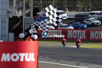 2024-10-06 - Races of Motul Grand Prix of Japan of MotoGP at Motegi Circuit. October 06, 2024 In picture: Francesco Bagnaia and Jorge Martin Carreras del Gran Premio Motul de MotoGP de Japon en el circuito de Motegi. 6 de Octubre de 2024 POOL/ MotoGP.com / Cordon Press Images will be for editorial use only. Mandatory credit: ?MotoGP.com Cordon Press Cordon Press - RACES MOTOGP JAPAN GRAND PRIX - MOTOGP - MOTORS