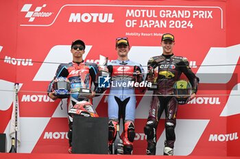 2024-10-06 - Races of Motul Grand Prix of Japan of MotoGP at Motegi Circuit. October 06, 2024 In picture: Moto2? Manuel Gonzalez , Ai Ogura and Filip Salac Carreras del Gran Premio Motul de MotoGP de Japon en el circuito de Motegi. 6 de Octubre de 2024 POOL/ MotoGP.com / Cordon Press Images will be for editorial use only. Mandatory credit: ?MotoGP.com Cordon Press Cordon Press - RACES MOTOGP JAPAN GRAND PRIX - MOTOGP - MOTORS