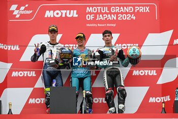 2024-10-06 - Races of Motul Grand Prix of Japan of MotoGP at Motegi Circuit. October 06, 2024 In picture: Moto3? David Alonso, Collin Veijer and Adrian Fernandez Carreras del Gran Premio Motul de MotoGP de Japon en el circuito de Motegi. 6 de Octubre de 2024 POOL/ MotoGP.com / Cordon Press Images will be for editorial use only. Mandatory credit: ?MotoGP.com Cordon Press Cordon Press - RACES MOTOGP JAPAN GRAND PRIX - MOTOGP - MOTORS