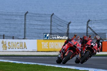 2024-10-18 - Free practice before Qatar Airways Australian Grand Prix of MotoGP at Phillip Island Circuit. Australia October 18, 2024 In picture: Francesco Bagnaia and Enea Bastianini Entrenamientos libres previos al Gran Premio Qatar Airways de MotoGP de Australia en el circuito de Phillip Island. 18 de Octubre de 2024 POOL/ MotoGP.com / Cordon Press Images will be for editorial use only. Mandatory credit: ?MotoGP.com Cordon Press Cordon Press - FREE PRACTICE MOTOGP AUSTRALIAN GRAND PRIX - MOTOGP - MOTORS