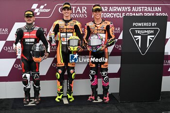 2024-10-19 - Qualifying Qatar Airways Australian Grand Prix of MotoGP at Phillip Island Circuit. Australia October 19, 2024 In picture: Moto2 Fermin Aldeguer , Aron Canet and Alonso Lopez Clasificacion del Gran Premio Qatar Airways de MotoGP de Australia en el circuito de Phillip Island. 19 de Octubre de 2024 POOL/ MotoGP.com / Cordon Press Images will be for editorial use only. Mandatory credit: ?MotoGP.com Cordon Press Cordon Press - QUALIFYING MOTOGP AUSTRALIAN GRAND PRIX - MOTOGP - MOTORS