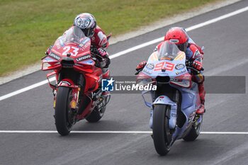 2024-10-19 - Sprint race Qatar Airways Australian Grand Prix of MotoGP at Phillip Island Circuit. Australia October 19, 2024 In picture: Marc Marquez and Enea Bastianini Carrera al sprint del Gran Premio Qatar Airways de MotoGP de Australia en el circuito de Phillip Island. 19 de Octubre de 2024 POOL/ MotoGP.com / Cordon Press Images will be for editorial use only. Mandatory credit: ?MotoGP.com Cordon Press Cordon Press - SPRINT RACE MOTOGP AUSTRALIAN GRAND PRIX - MOTOGP - MOTORS