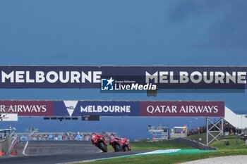 2024-10-20 - Races of Qatar Airways Australian Grand Prix of MotoGP at Phillip Island Circuit. Australia October 20, 2024 In picture: Marc Marquez and Jorge Martin and Francesco Bagnaia Carreras del Gran Premio Qatar Airways de MotoGP de Australia en el circuito de Phillip Island. 20 de Octubre de 2024 POOL/ MotoGP.com / Cordon Press Images will be for editorial use only. Mandatory credit: ?MotoGP.com Cordon Press Cordon Press - RACES MOTOGP AUSTRALIAN GRAND PRIX - MOTOGP - MOTORS