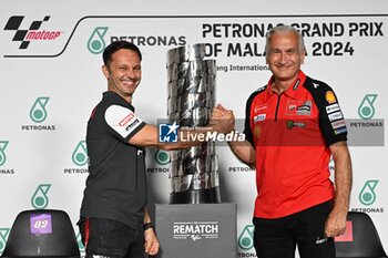 31/10/2024 - Press conference before Petronas Grand Prix of Malaysia of MotoGP at Sepang Circuit. October 31 2024 In picture: Prima Pramac Racing Team Manager, Gino Borsoi, and Ducati Lenovo Team Manager, Davide Tardozzi, Rueda de prensa previa al Gran Premio de MotoGP de Malasia en el Circuito Internacional de Sepang. 31 de Octubre de 2024 POOL/ MotoGP.com / Cordon Press Images will be for editorial use only. Mandatory credit: ?MotoGP.com Cordon Press - PRESS CONFERENCE MOTOGP GRAND PRIX OF MALAYSIA - MOTOGP - MOTORI