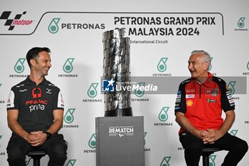 31/10/2024 - Press conference before Petronas Grand Prix of Malaysia of MotoGP at Sepang Circuit. October 31 2024 In picture: Prima Pramac Racing Team Manager, Gino Borsoi, and Ducati Lenovo Team Manager, Davide Tardozzi, Rueda de prensa previa al Gran Premio de MotoGP de Malasia en el Circuito Internacional de Sepang. 31 de Octubre de 2024 POOL/ MotoGP.com / Cordon Press Images will be for editorial use only. Mandatory credit: ?MotoGP.com Cordon Press - PRESS CONFERENCE MOTOGP GRAND PRIX OF MALAYSIA - MOTOGP - MOTORI