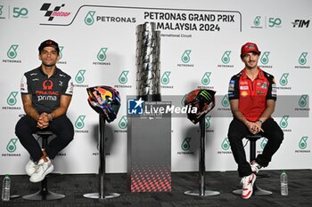 31/10/2024 - Press conference before Petronas Grand Prix of Malaysia of MotoGP at Sepang Circuit. October 31 2024 In picture: Jorge Martin and Francesco Bagnaia Rueda de prensa previa al Gran Premio de MotoGP de Malasia en el Circuito Internacional de Sepang. 31 de Octubre de 2024 POOL/ MotoGP.com / Cordon Press Images will be for editorial use only. Mandatory credit: ?MotoGP.com Cordon Press - PRESS CONFERENCE MOTOGP GRAND PRIX OF MALAYSIA - MOTOGP - MOTORI