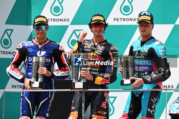 2024-11-03 - Races of Petronas Grand Prix of Malaysia of MotoGP at Sepang Circuit. November 03 2024 In picture: Moto2 Celestino Vietti , Jorge Navarro and Joe Roberts Carreras del Gran Premio de MotoGP de Malasia en el Circuito Internacional de Sepang. 03 de Noviembre de 2024 POOL/ MotoGP.com / Cordon Press Images will be for editorial use only. Mandatory credit: ?MotoGP.com Cordon Press - RACES MOTOGP GRAND PRIX OF MALAYSIA - MOTOGP - MOTORS