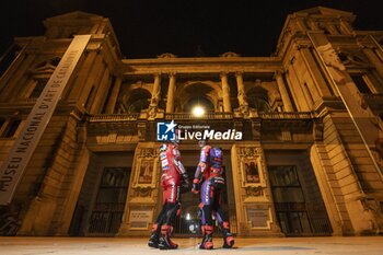 2024-11-13 - Events before Motul Solidarity Grand Prix of Barcelona of MotoGP at Barcelona-Catalunya Circuit. November 13 2024. In picture: Jorge Martin and Francesco Bagnaia took to the stage at the National Museum d'Art of Catalunya (MNAC) on Wednesday for a photo and filming session ahead of the weekend Evento previo al Gran Premio Solidario Motul de MotoGP de Barcelona en el Circuito de Barcelona-Catalunya. 13 de Noviembre de 2024 POOL/ MotoGP.com / Cordon Press Images will be for editorial use only. Mandatory credit: ?MotoGP.com Cordon Press - EVENTS MOTOGP SOLIDARITY GRAND PRIX OF BARCELONA - MOTOGP - MOTORS