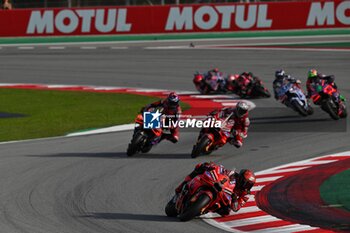 16/11/2024 - Sprint Race of Motul Solidarity Grand Prix of Barcelona of MotoGP at Barcelona-Catalunya Circuit. November 16 2024. In picture: Francesco Bagnaia , Enea Bastianini and Jorge Martin Carrera al Sprint del Gran Premio Solidario Motul de MotoGP de Barcelona en el Circuito de Barcelona-Catalunya. 16 de Noviembre de 2024 POOL/ MotoGP.com / Cordon Press Images will be for editorial use only. Mandatory credit: ?MotoGP.com Cordon Press - SPRINT RACE MOTOGP SOLIDARITY GRAND PRIX OF BARCELONA - MOTOGP - MOTORI