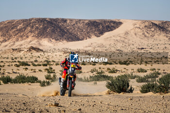 2024-01-09 - 02 PRICE Toby (aus), Red Bull KTM Factory Racing, KTM, Moto, action during the Stage 4 of the Dakar 2024 on January 9, 2024 between Al Salamiya and Al-Hofuf, Saudi Arabia - DAKAR 2024 - STAGE 4 - RALLY - MOTORS