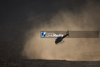 2024-01-18 - helicopter during the Stage 11 of the Dakar 2024 on January 18, 2024 between Al Ula and Yanbu, Saudi Arabia - DAKAR 2024 - STAGE 11 - RALLY - MOTORS
