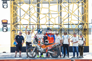 2024-01-19 - 112 MEONI Gioele (ita), Dakar 4 Dakar, KTM, Moto, Originals by Motul, action during the Final Podium of the Dakar 2024 on January 19, 2024 in Yanbu, Saudi Arabia - DAKAR 2024 - FINAL PODIUM - RALLY - MOTORS