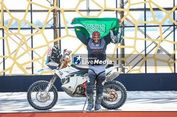 2024-01-19 - 122 ALMOGHEERA Abdulhalim (sau), Haleem, KTM, Moto, Originals by Motul, action during the Final Podium of the Dakar 2024 on January 19, 2024 in Yanbu, Saudi Arabia - DAKAR 2024 - FINAL PODIUM - RALLY - MOTORS