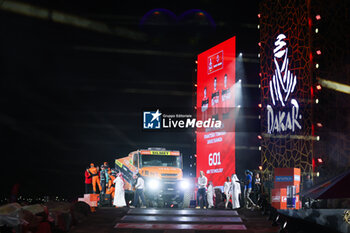 2024-01-19 - 601 MACIK Martin (cze), TOMASEK Frantisek (cze), SVANDA David (cze), MM Technology Team, Iveco Powerstar, FIA Truck, podium during the Final Podium of the Dakar 2024 on January 19, 2024 in Yanbu, Saudi Arabia - DAKAR 2024 - FINAL PODIUM - RALLY - MOTORS