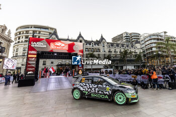 2024-01-25 - 22 SOLBERG Oliver, EDMONDSON Elliott, Skoda Fabia RS Rally2, action during the Rallye Automobile Monte Carlo 2024, 1st round of the 2024 WRC World Rally Car Championship, from January 25 to 28, 2024 at Monte Carlo, Monaco - AUTO - WRC - RALLYE AUTOMOBILE MONTE-CARLO 2024 - RALLY - MOTORS