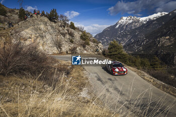 2024-01-26 - 24 CIAMIN Nicolas, ROCHE Yannick, Hyundai I2O Rally2, action during the Rallye Automobile Monte Carlo 2024, 1st round of the 2024 WRC World Rally Car Championship, from January 25 to 28, 2024 at Monte Carlo, Monaco - AUTO - WRC - RALLYE AUTOMOBILE MONTE-CARLO 2024 - RALLY - MOTORS